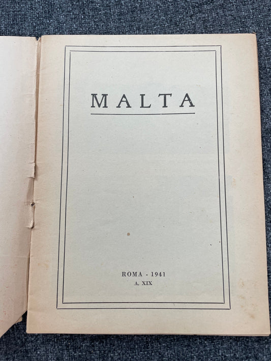 Pubblicazione geopolitica Malta 1941 con mappa