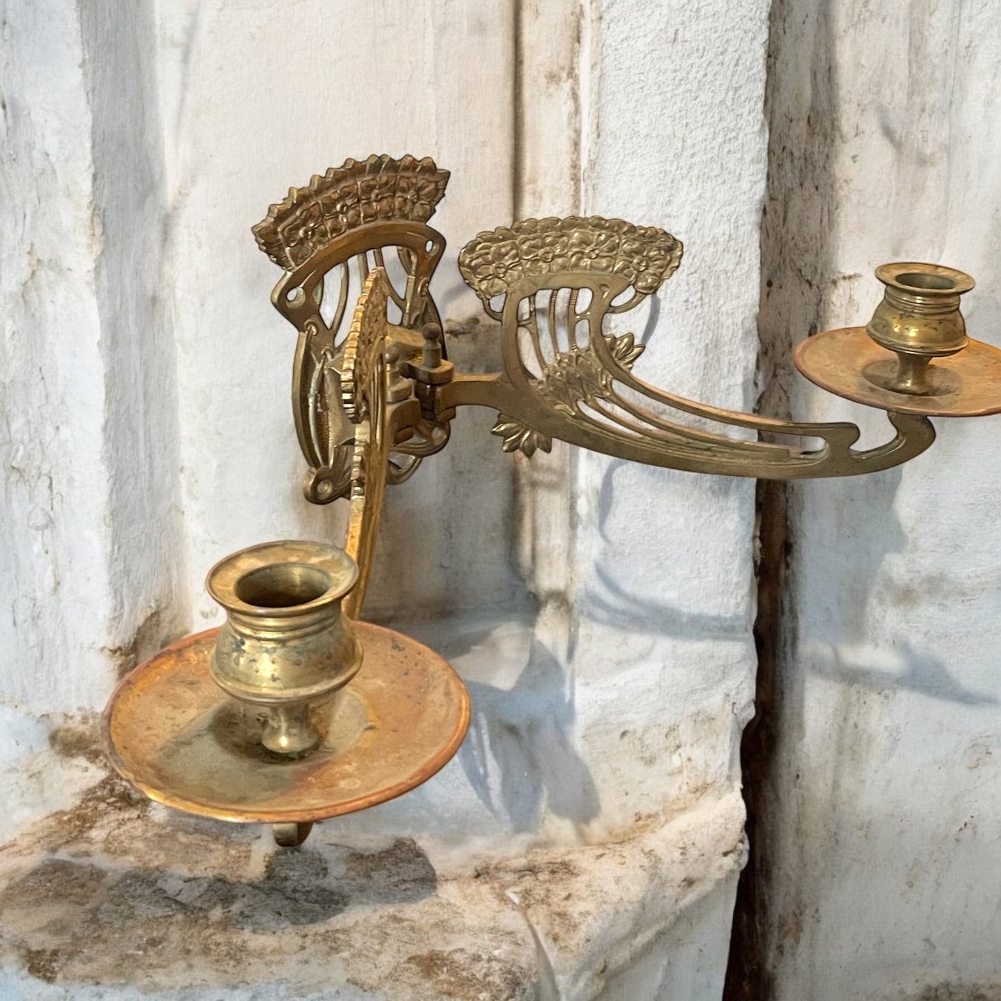 Coppia candelabri da pianoforte Art Nouveau, 1895-1910