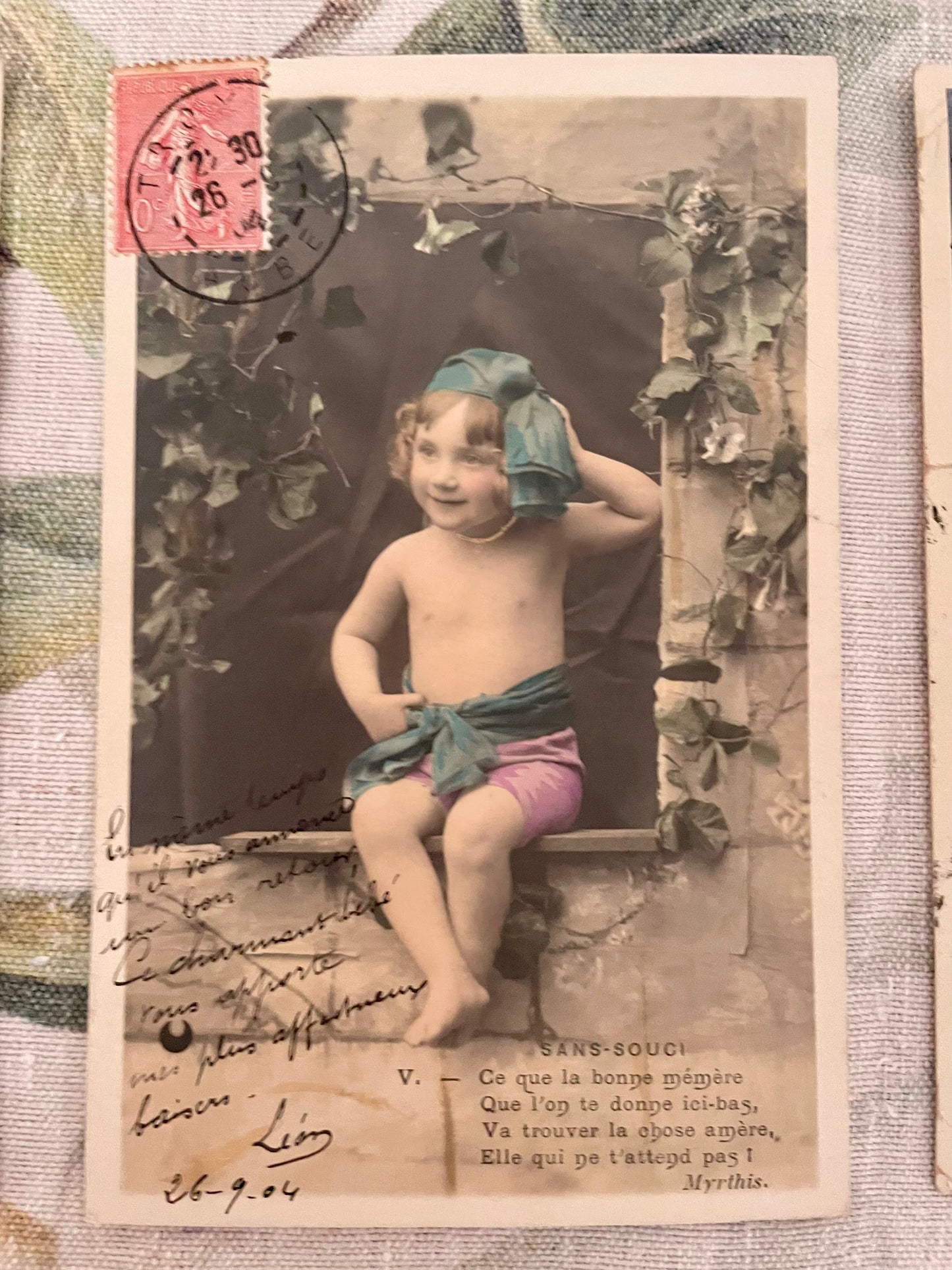 Lotto n. 6 antiche cartoline viaggiate 1904 con ritratti femminili scenici