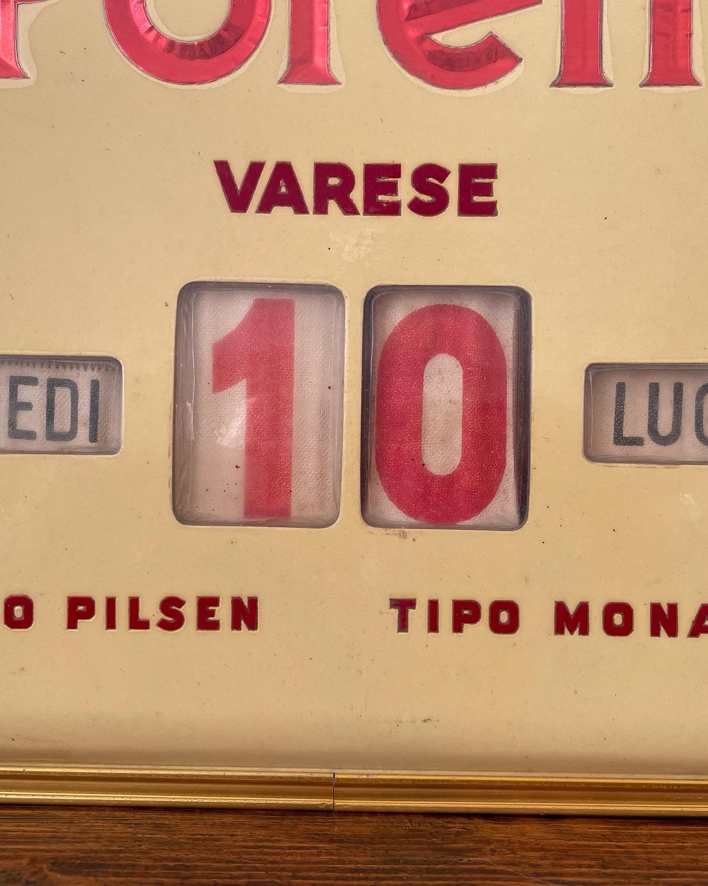 Birra Poretti 1955 Perpetual Calendar
