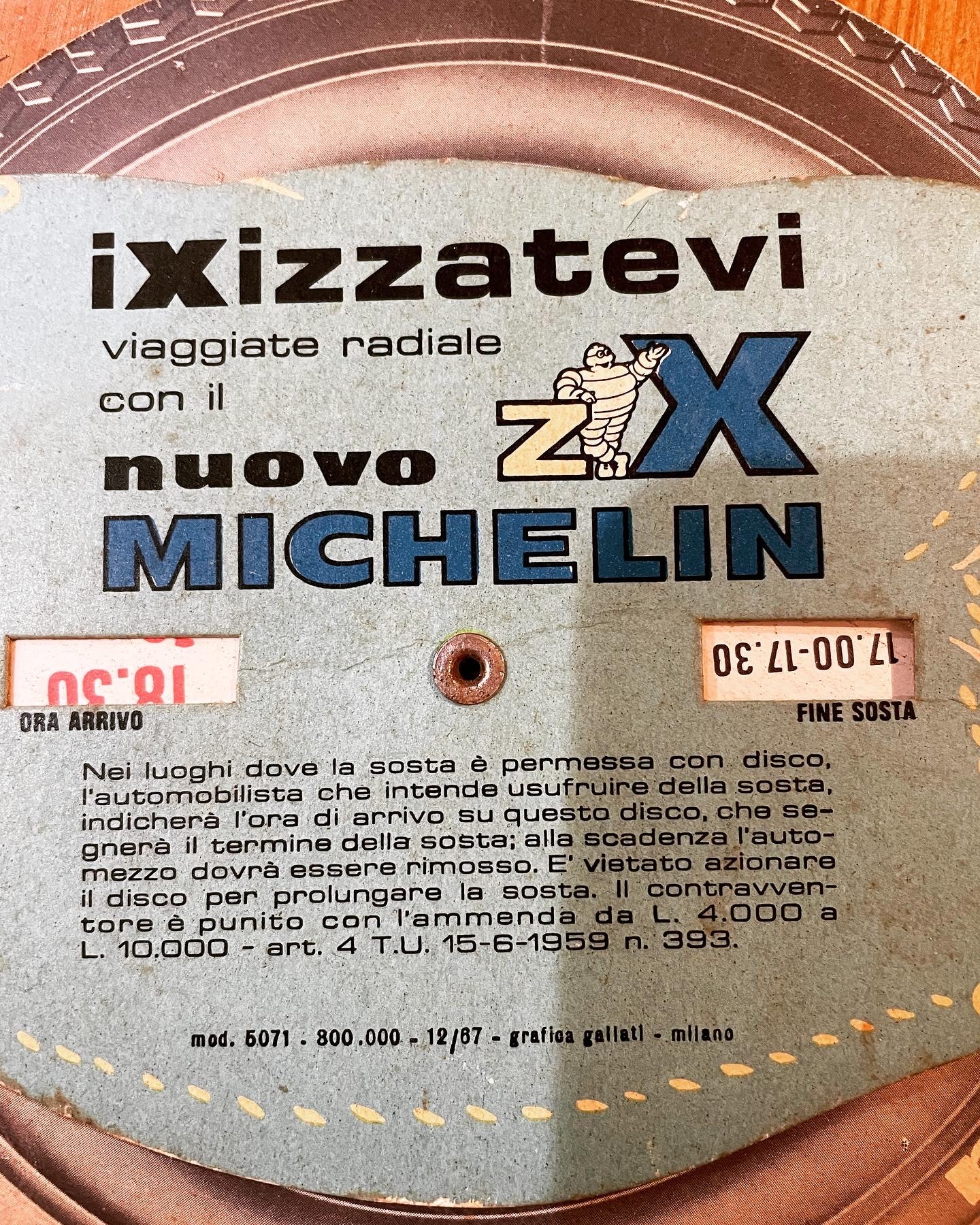 Disco orario Michelin