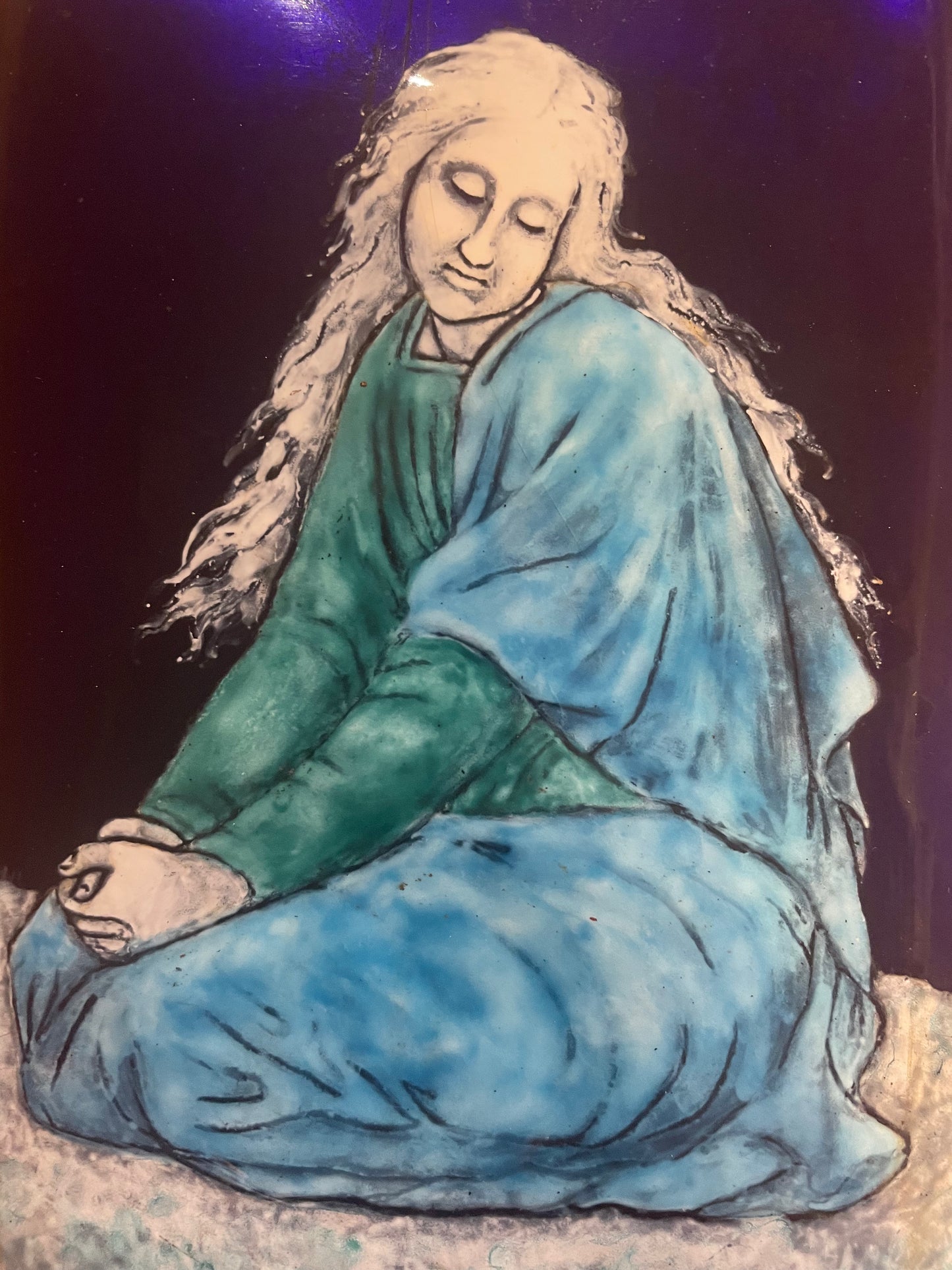 Placca in smalto su rame, 1867, firmata. Probabile Maddalena.