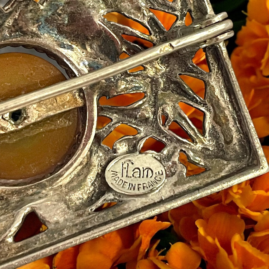 Spilla FLAM in argento 800, anni ‘40 pezzo d’atelier