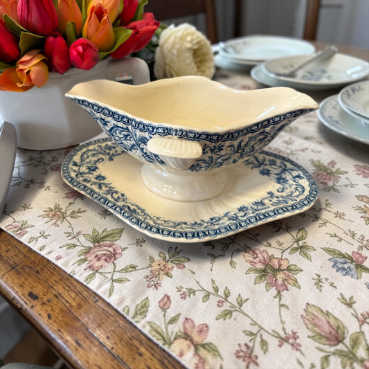 Salsiera d’epoca GIEN primi ‘900 con splendido decoro blu