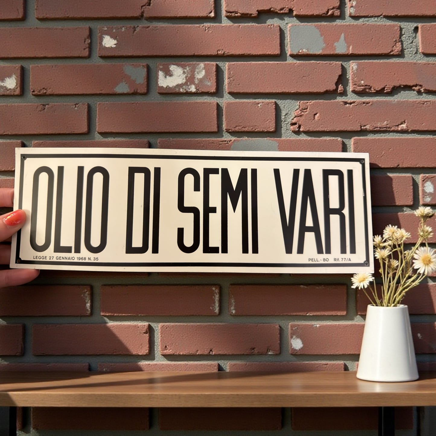 Tris lamierini anni ‘60 vintage per esercizio vendita derrate alimentari, originali epoca