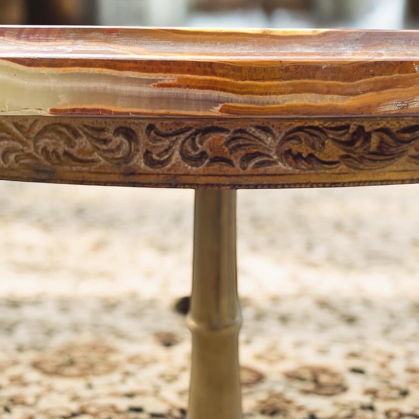 70's onyx marble coffee table