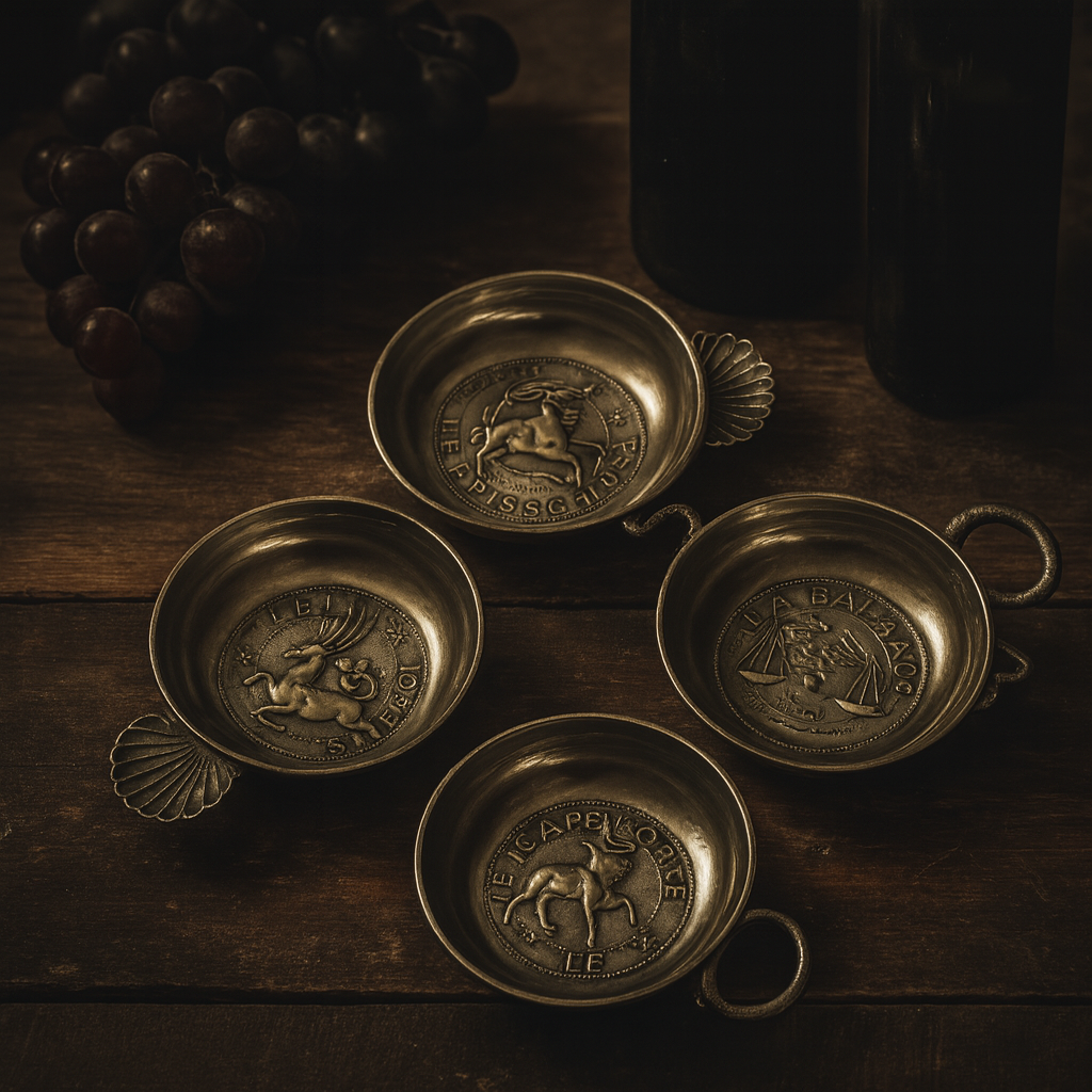 Set 4 taste - vin in peltro a tema segni zodiacali