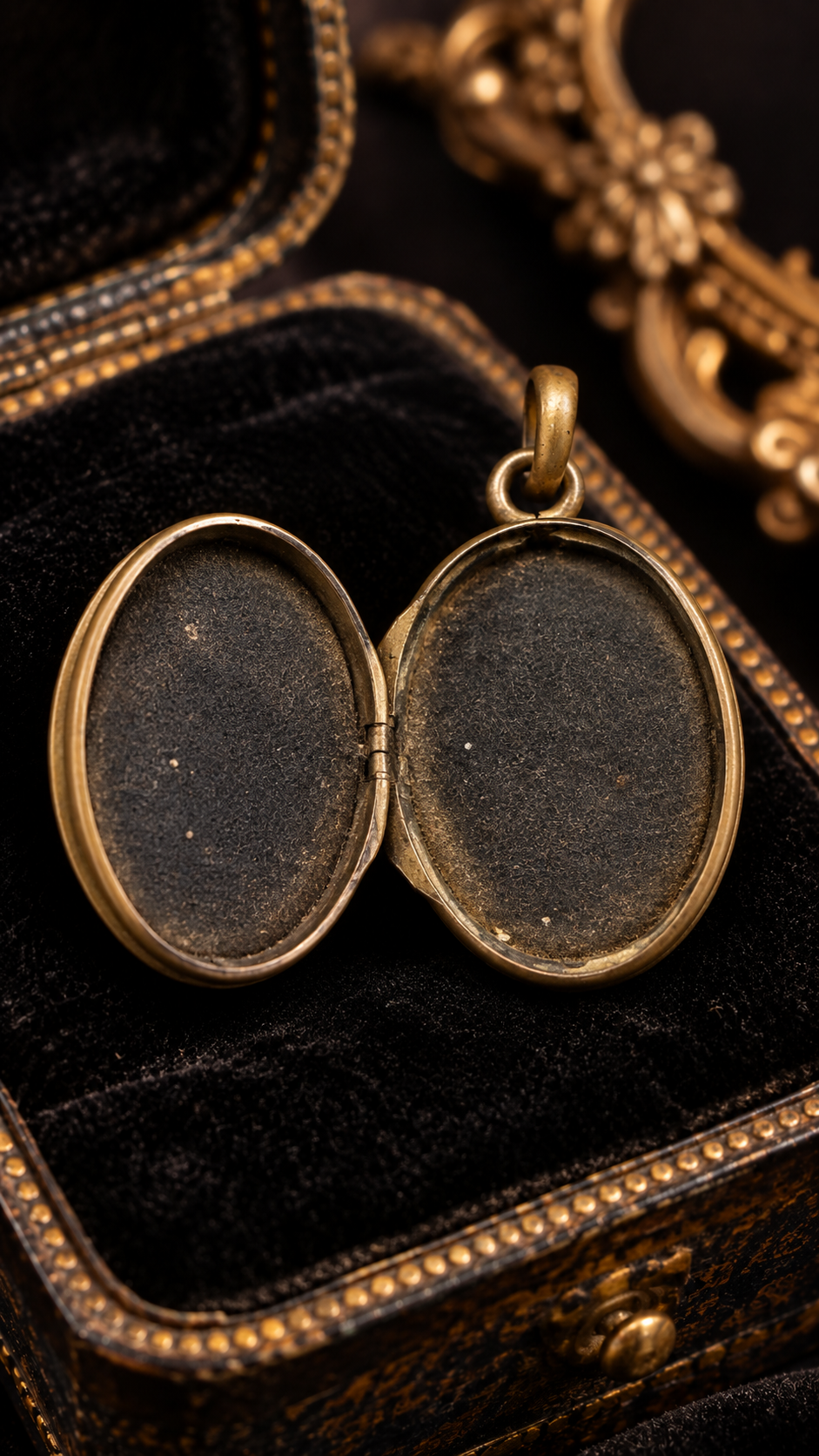 Mourning jewel vittoriano medaglione apribile bifacciale in French Jet