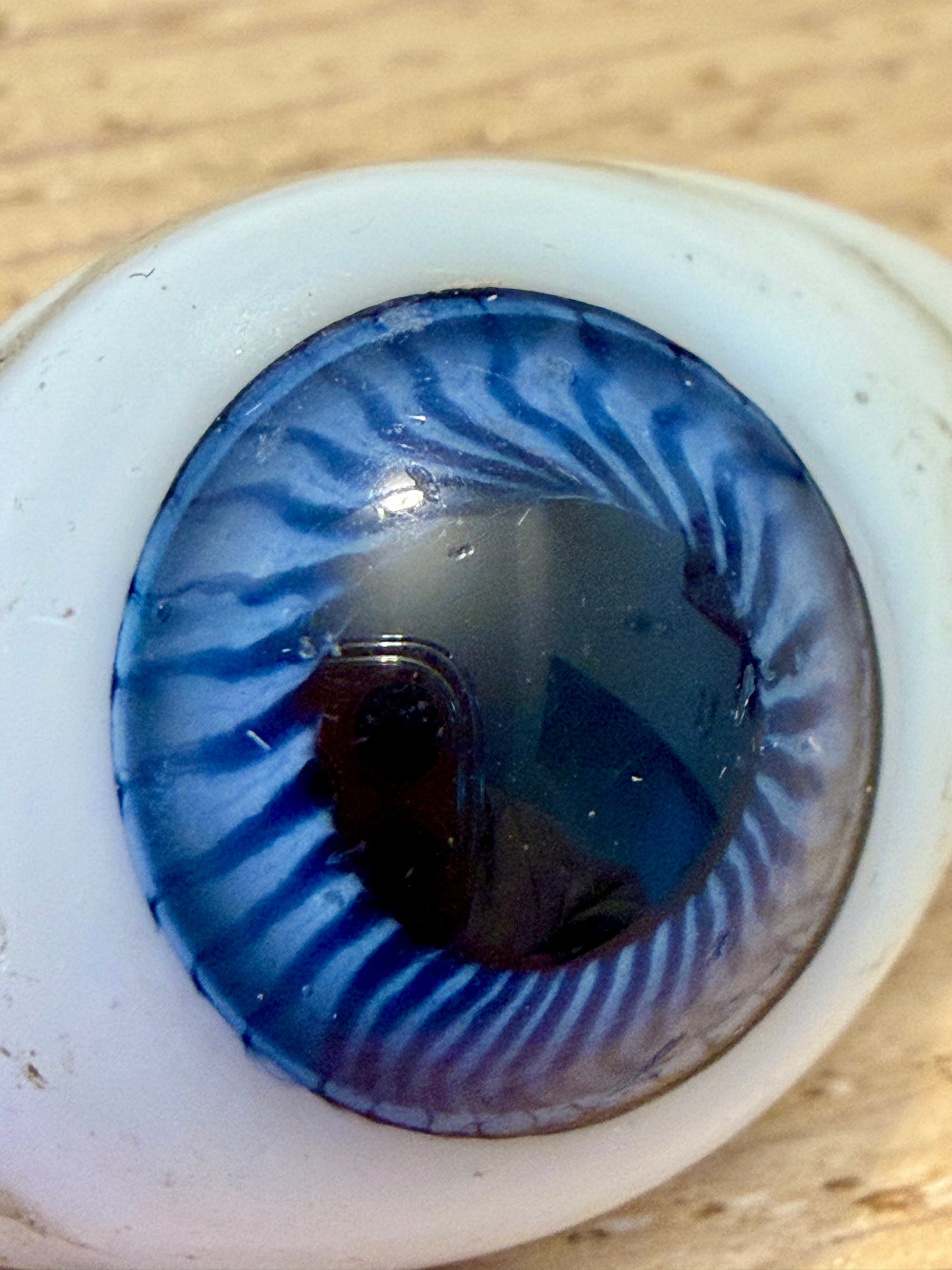 Occhio di vetro modello per protesi oculare medica, fine ‘800 - primo ‘900, blu