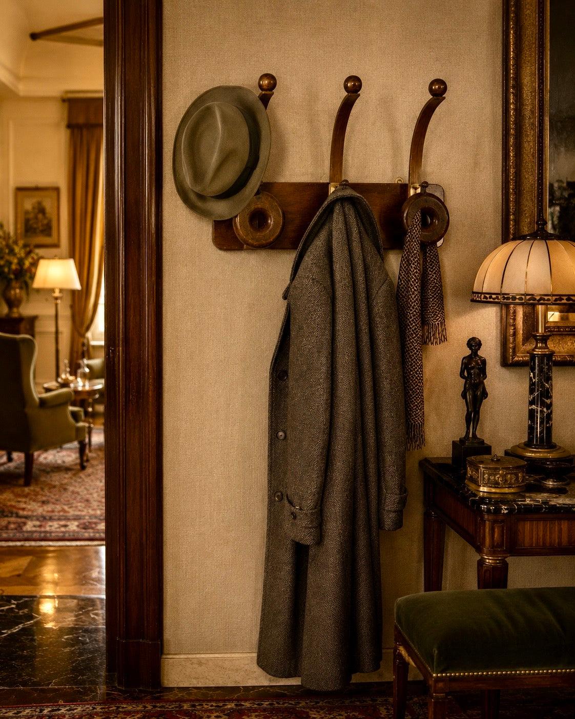 Appendi abiti e cappelli tardo déco italiano anni ‘40