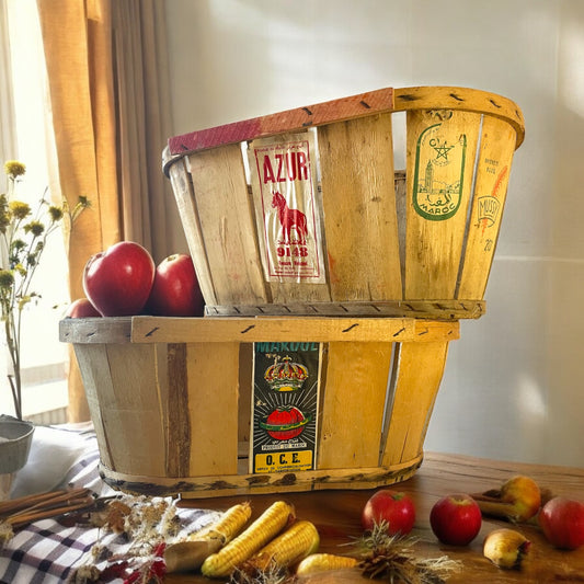 Coppia antiche cassette di frutta anni ‘50 originali dal Marocco
