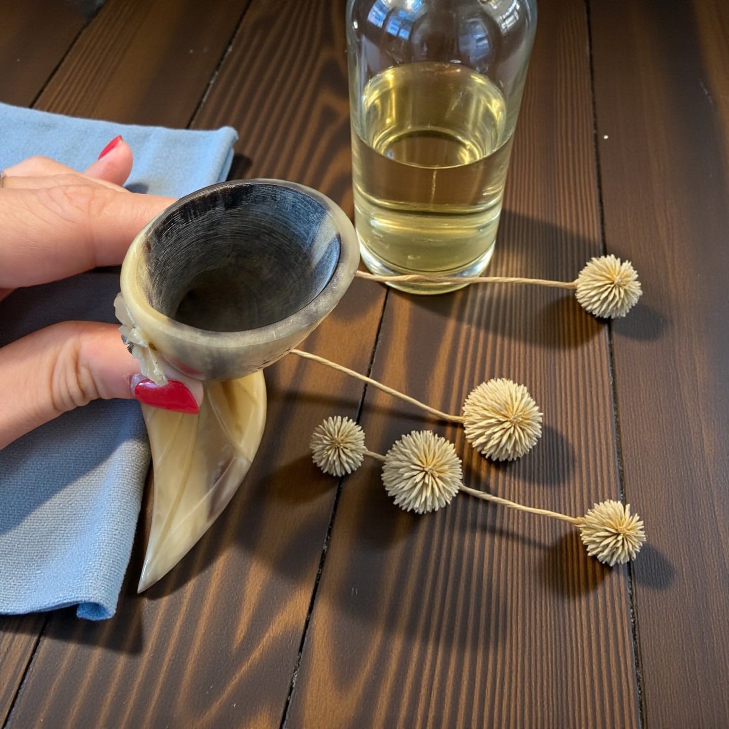 Set da aperitivo 60s - 70s in corno naturale della Val d’Isère