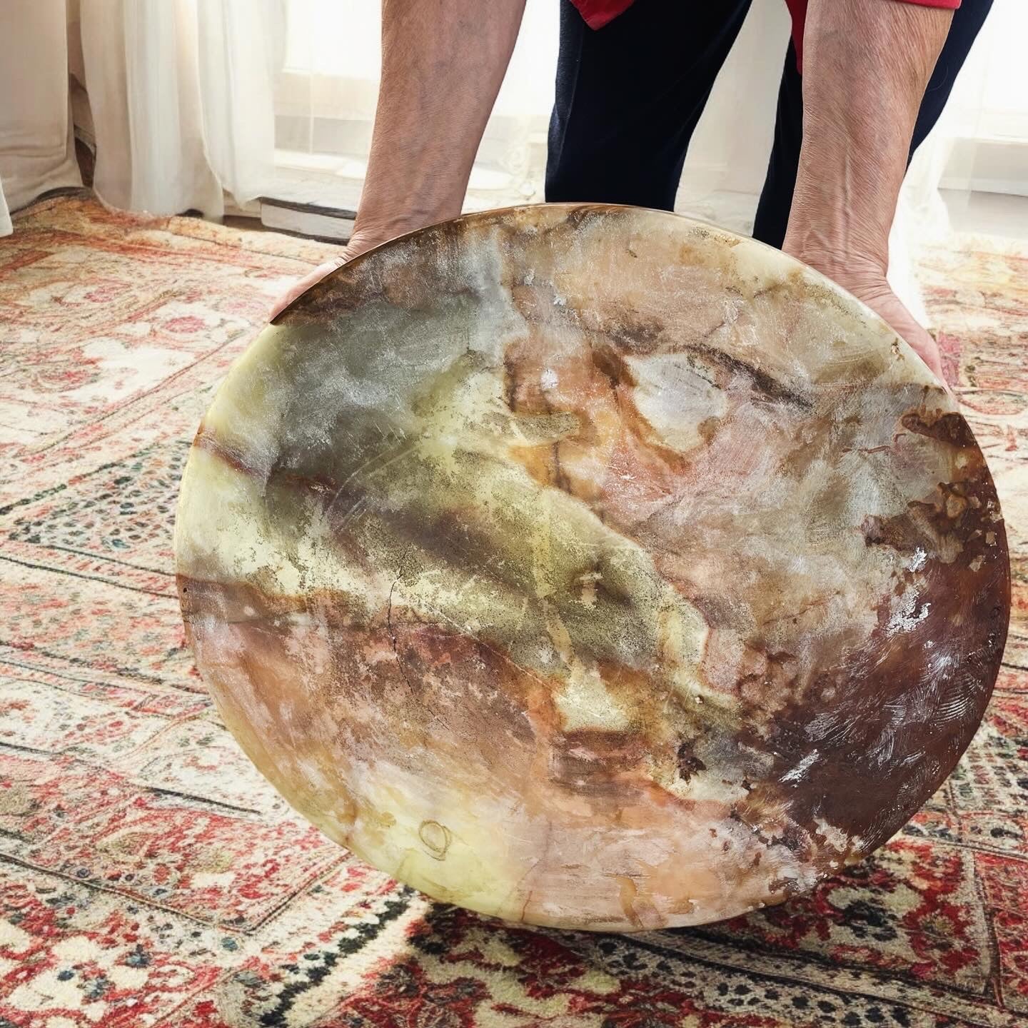 70's onyx marble coffee table