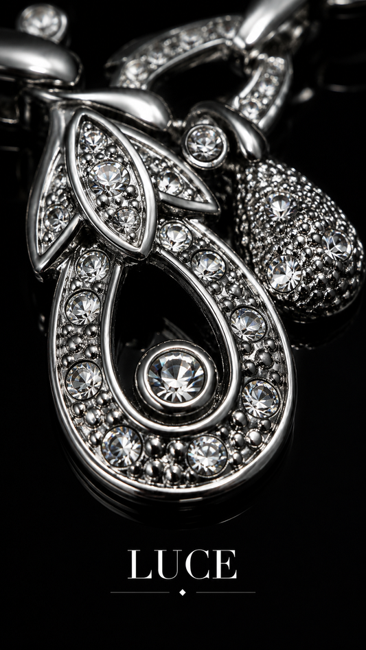 Bracciale cocktail con elementi luminosi pendenti, made in USA anni ‘80 20 cm