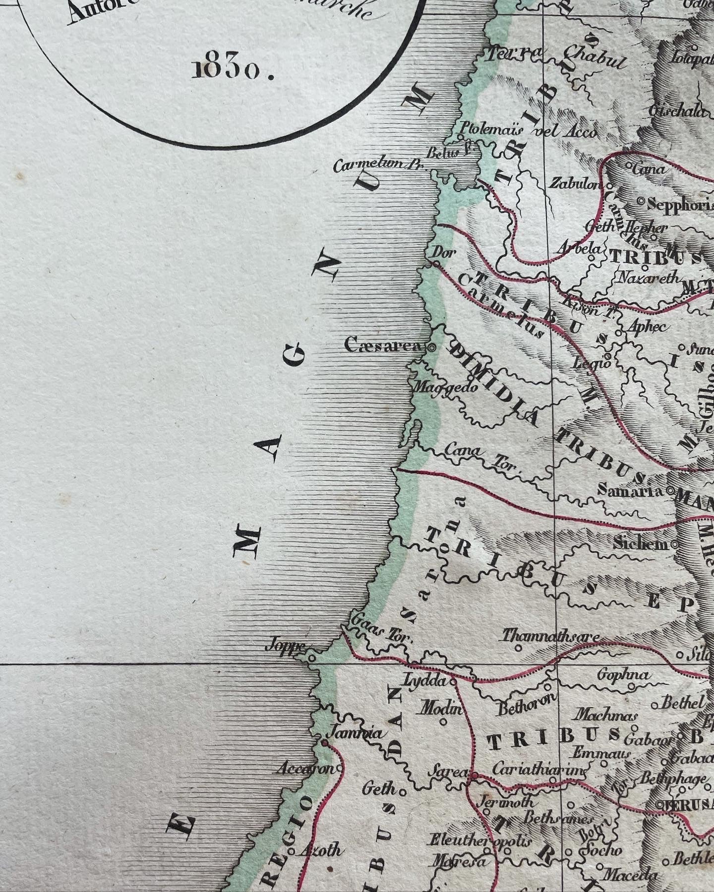 Map 1830 Delamarche 12 Tribes Israel