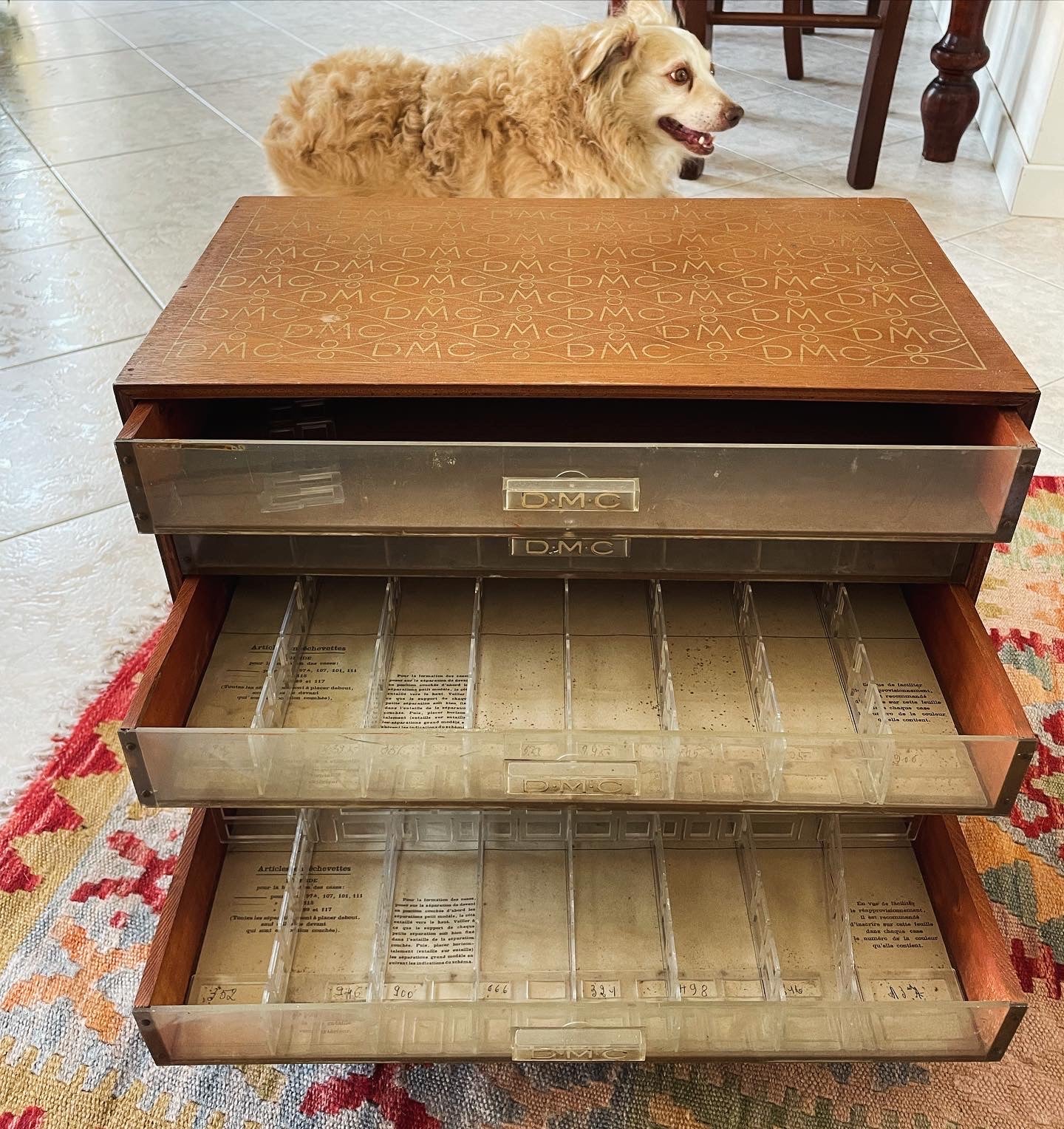 Antique DMC haberdashery chest of drawers