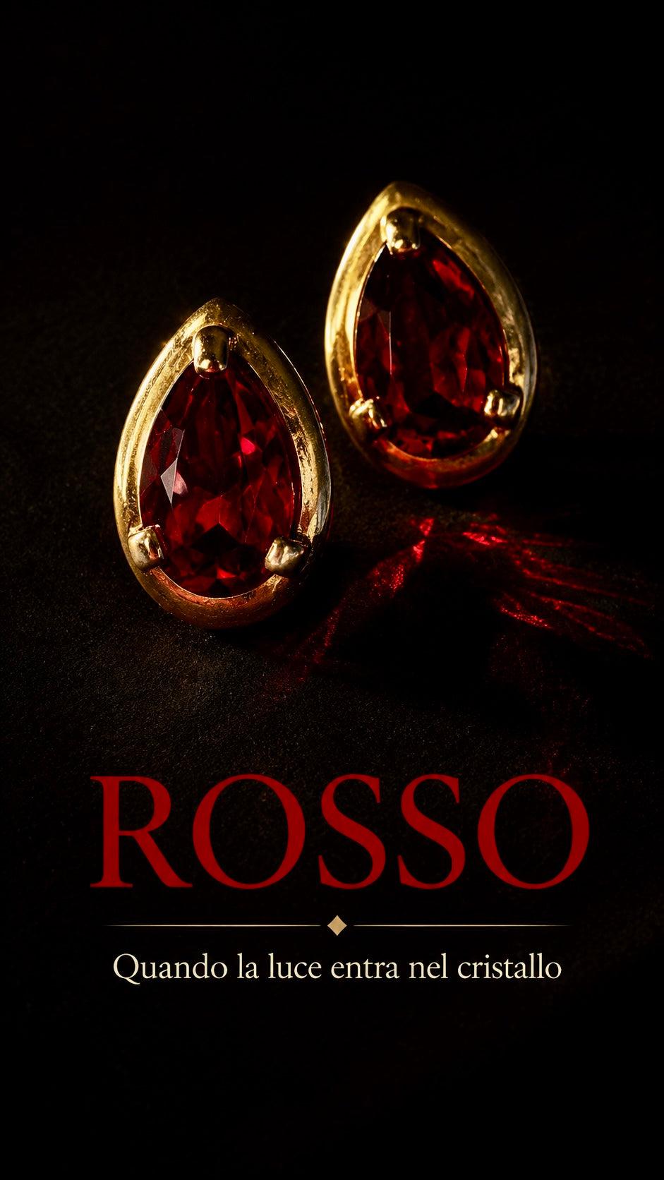 Importanti orecchini clip con cristallo rosso rubino sfaccettato, anni ‘80