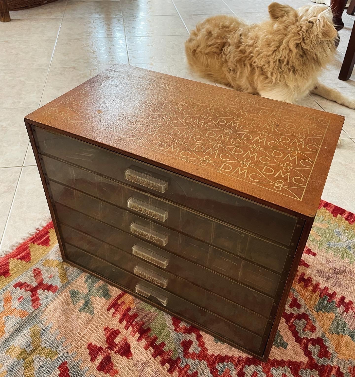 Antique DMC haberdashery chest of drawers