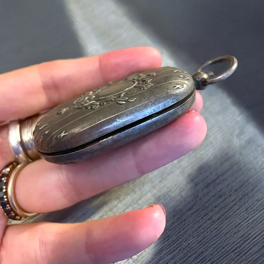 Antico porte - louis da chatelaine argentato, ca 1880