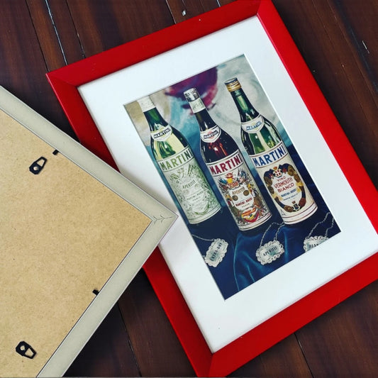 Coppia quadri decorativi Martini Vermouth pubblicità d’epoca 70s