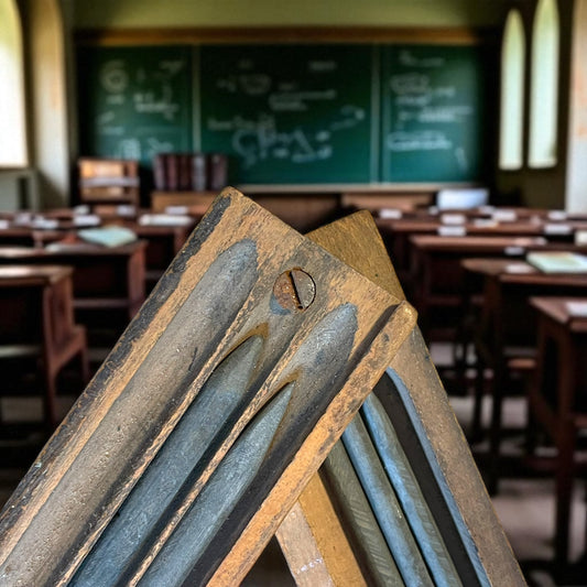 Astuccio a due ripiani con bastoncini di grafite, scuola italiana primo ‘900