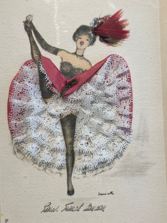 Tris quadri di profondità Janicotte Cancan anni ‘50