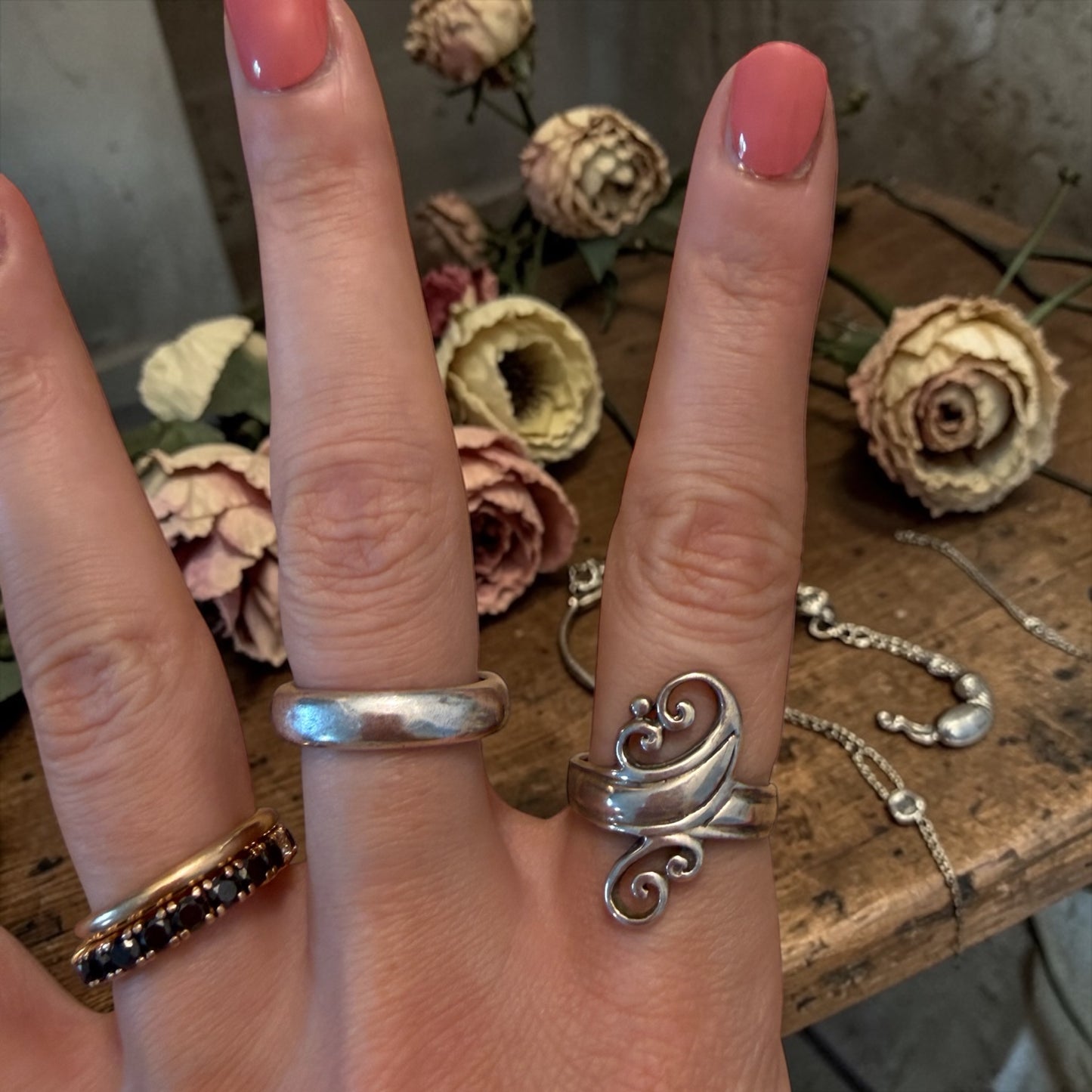 Anello in argento 925 con volute