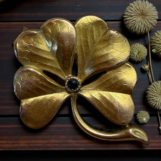 Spilla FIX placcata oro primo ‘900 a guisa di quadrifoglio