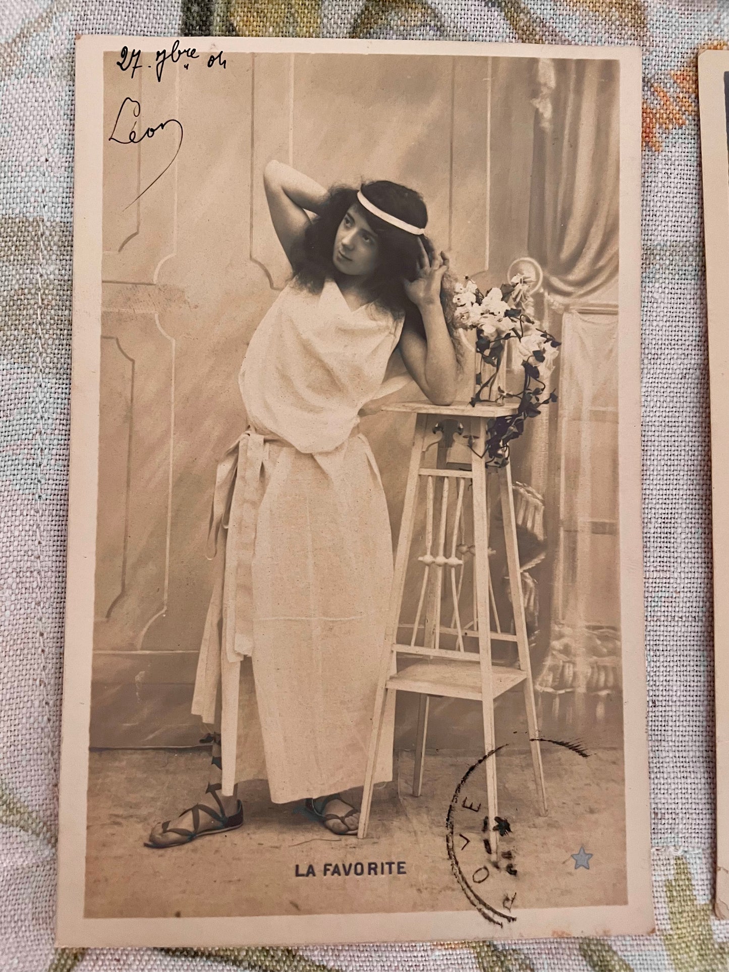 Lotto n. 6 antiche cartoline viaggiate 1904 con ritratti femminili scenici