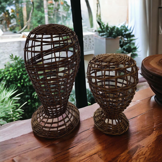 Wicker hat stands