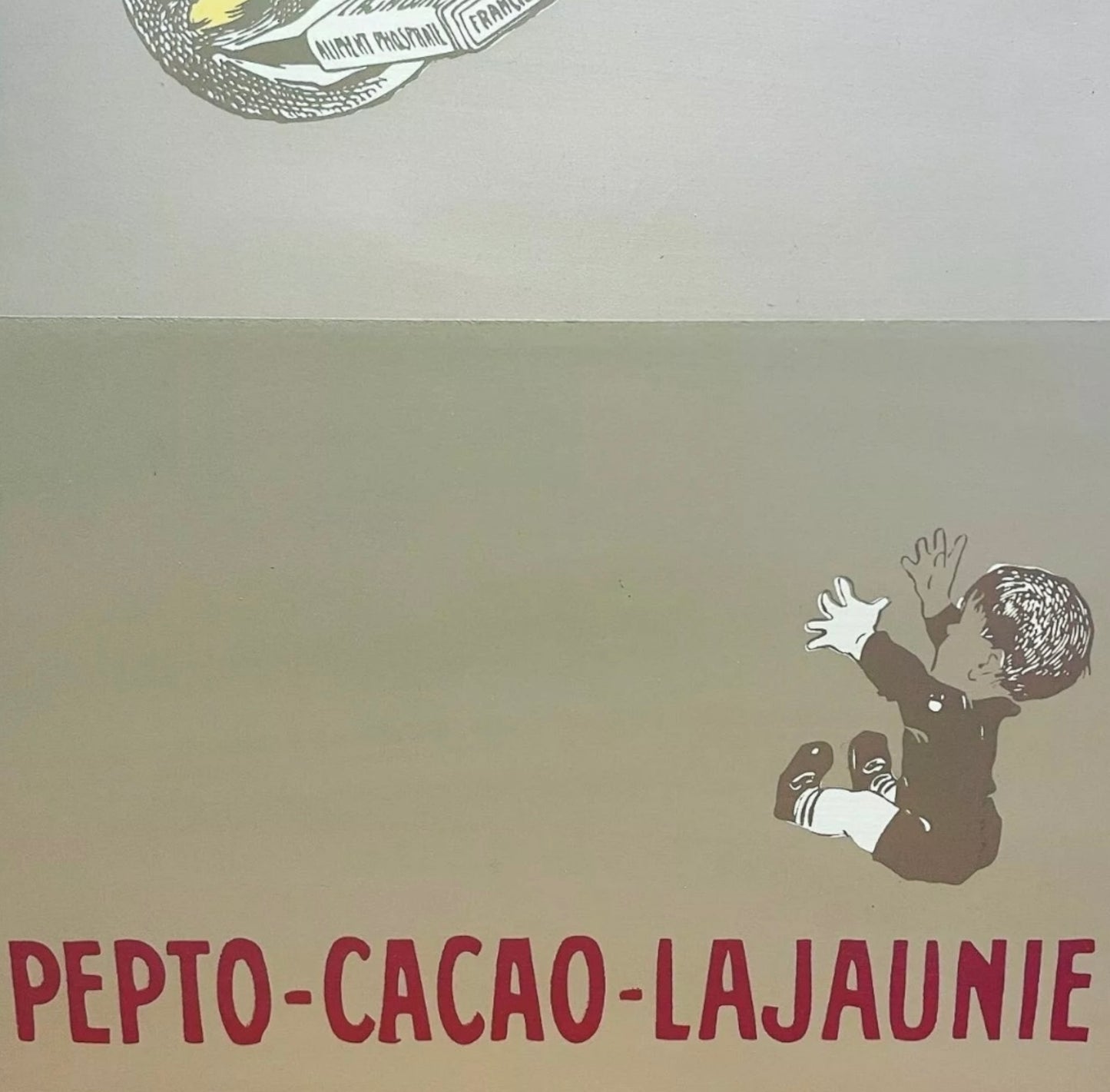 Espositore vintage legno Lajaunie con bimbo e luna