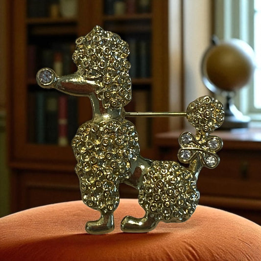 Spilla barboncino strass anni ‘60