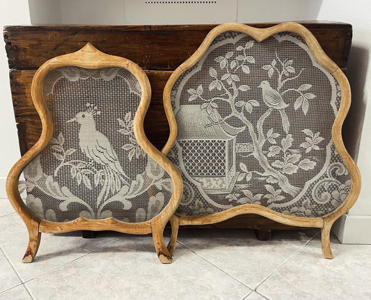 Pair of antique Dutch lace screens