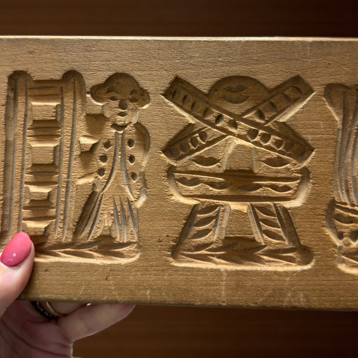 Grande antica placca per biscotti olandesi speculaas