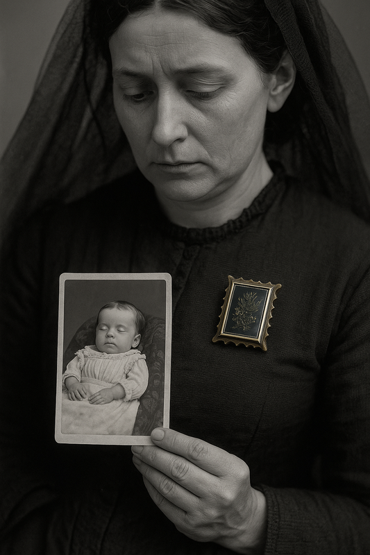 Spilla da lutto incisa in jet di Whitby, fine ‘800