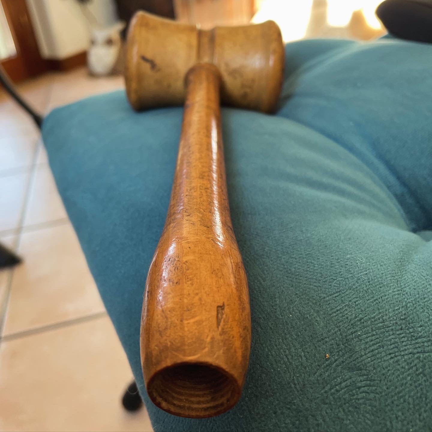 Old wooden meat tenderizer