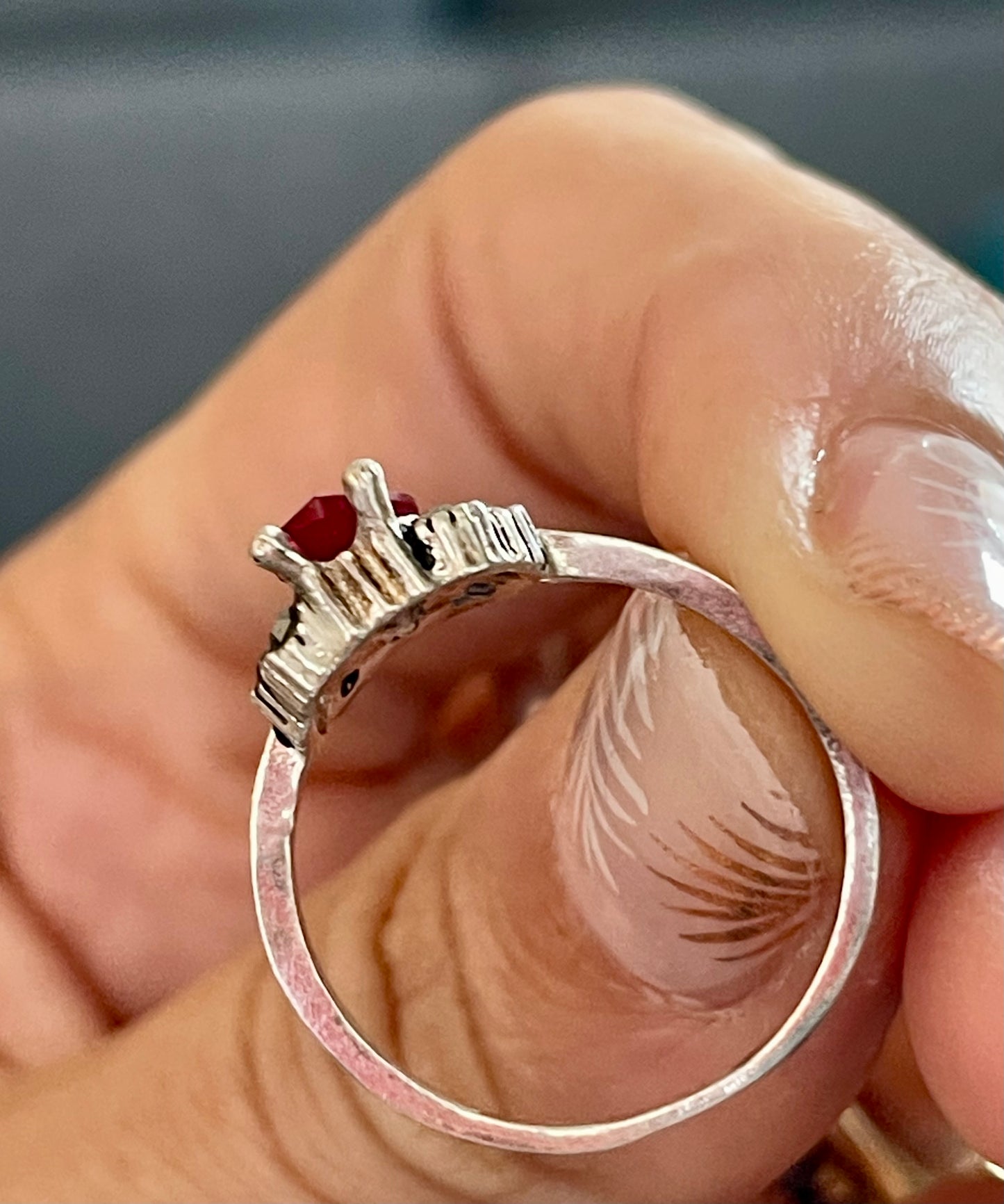 Set anello e pendente coordinato, argento con spinello e marcasiti