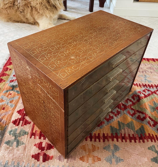 Antique DMC haberdashery chest of drawers