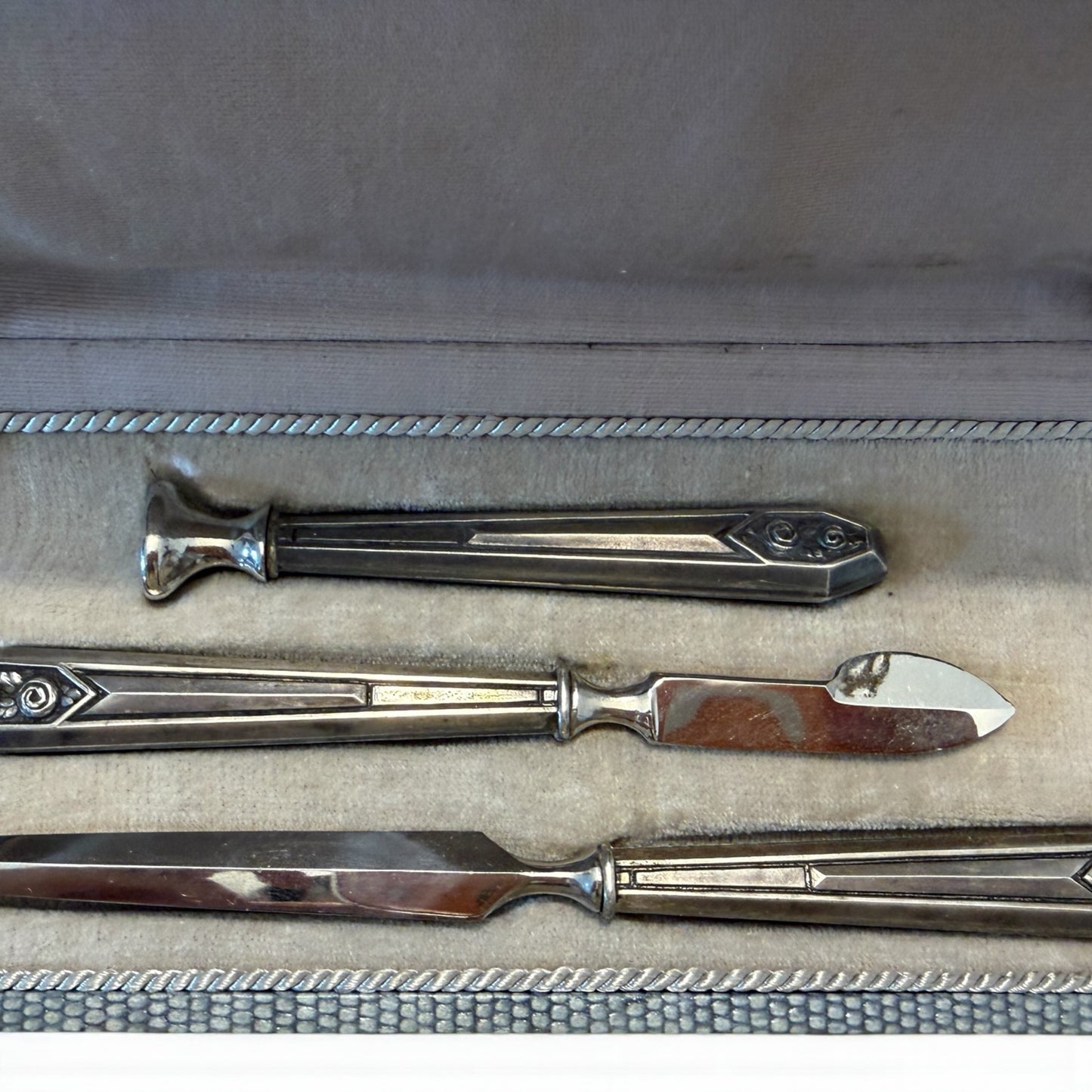 Antico set da scrittoio in custodia, art Déco, mai utilizzato condizioni perfette