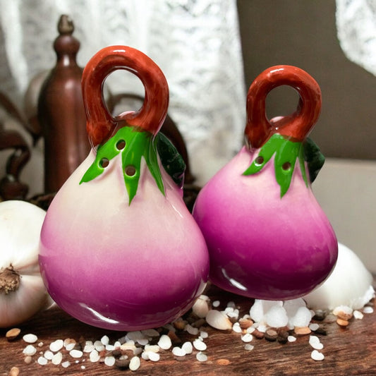 Coppia sale e pepe ravanelli ceramica anni ‘80 vintage