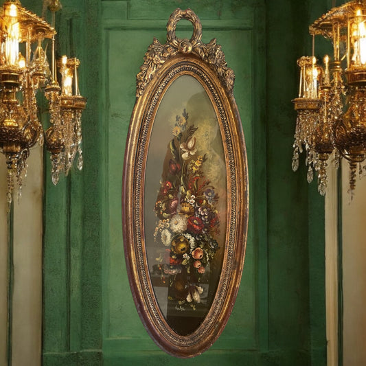 Antico dipinto ad olio in cornice coeva, Van Ros, fine ‘800 - primo ‘900