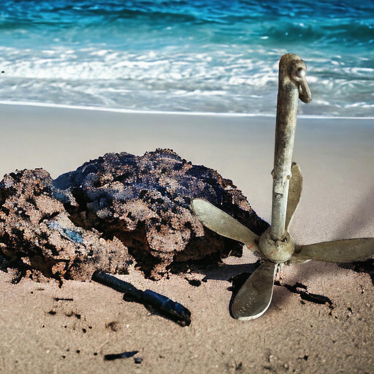 Vecchia ancora barca pescatori