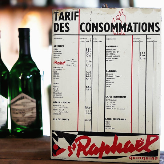 St Raphael bar price list 60s