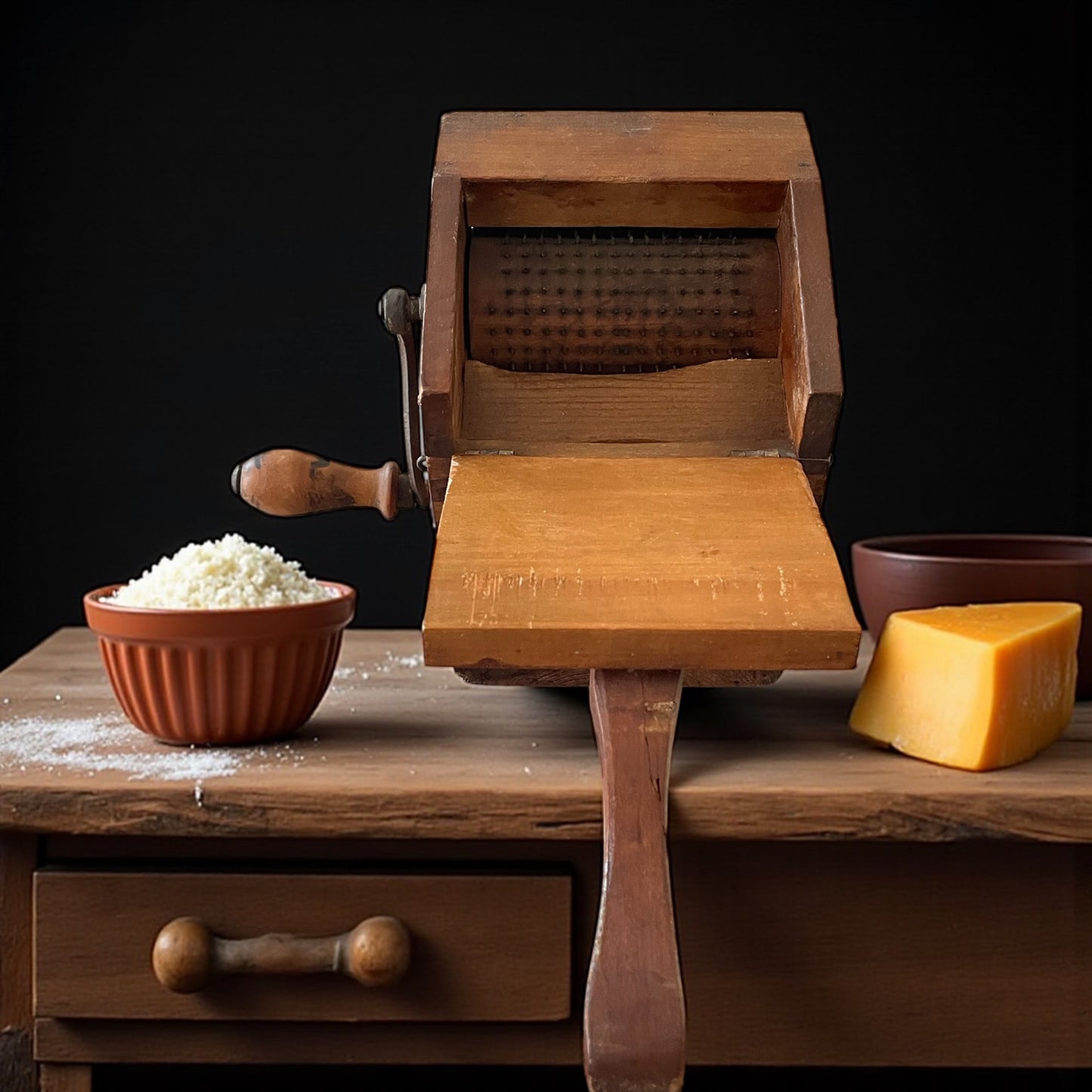 Antica grattugia “igienica brevettata italiana Tina” a manovella, ca anni ‘20 - ‘30