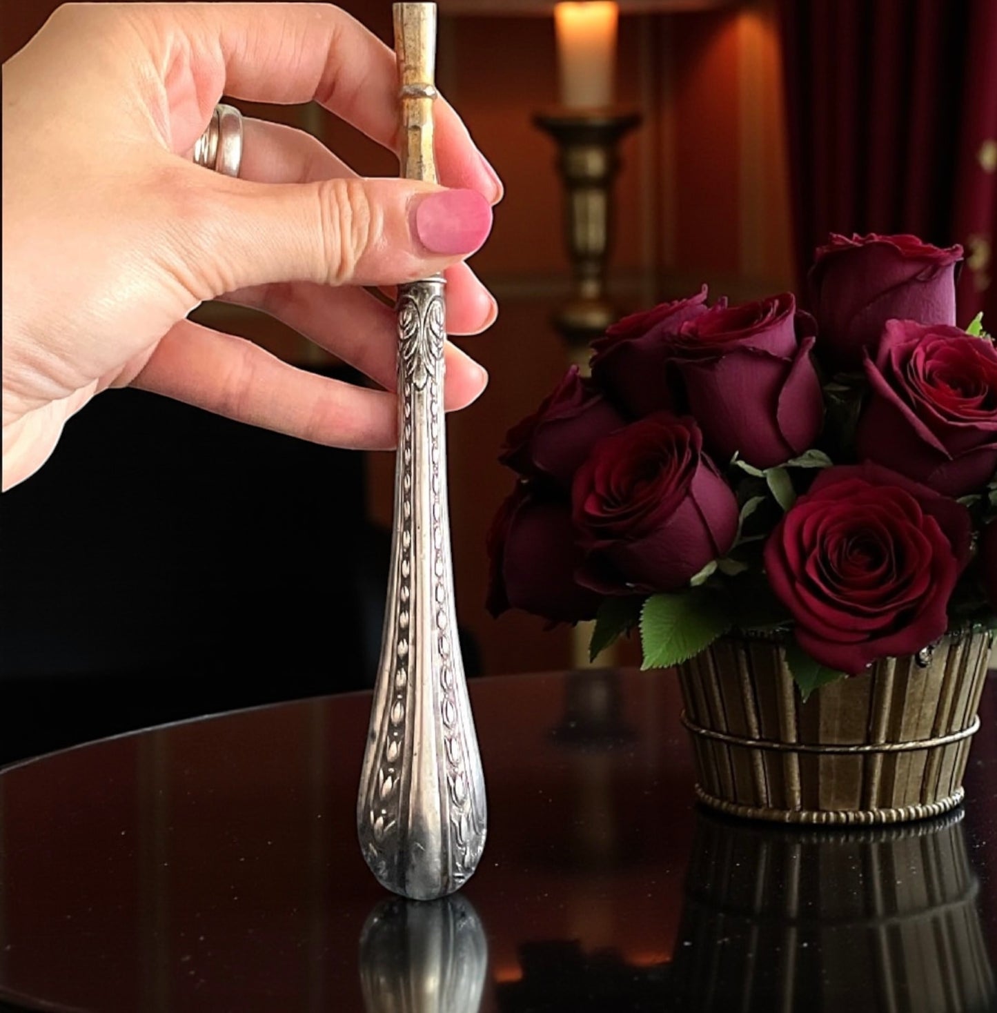 Antico tire-botte, tira lacci per stivaletti da donna con manico in argento, fine ‘800