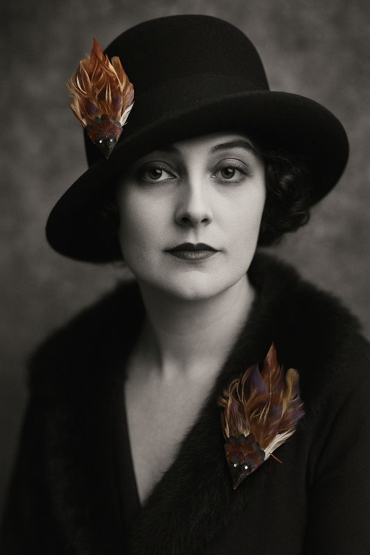 Rara spilla in piume anni ‘20-‘30 a guisa di uccellino