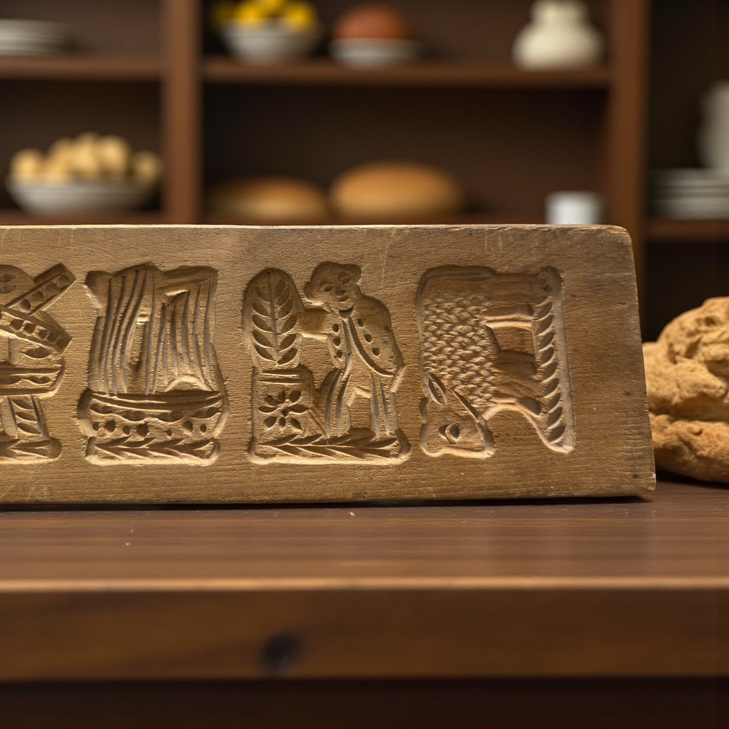 Grande antica placca per biscotti olandesi speculaas