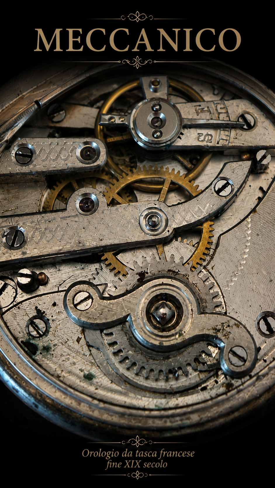 Antico esclusivo orologio da taschino fine ‘800 con cassa in argento massiccio e chatelaine argentata