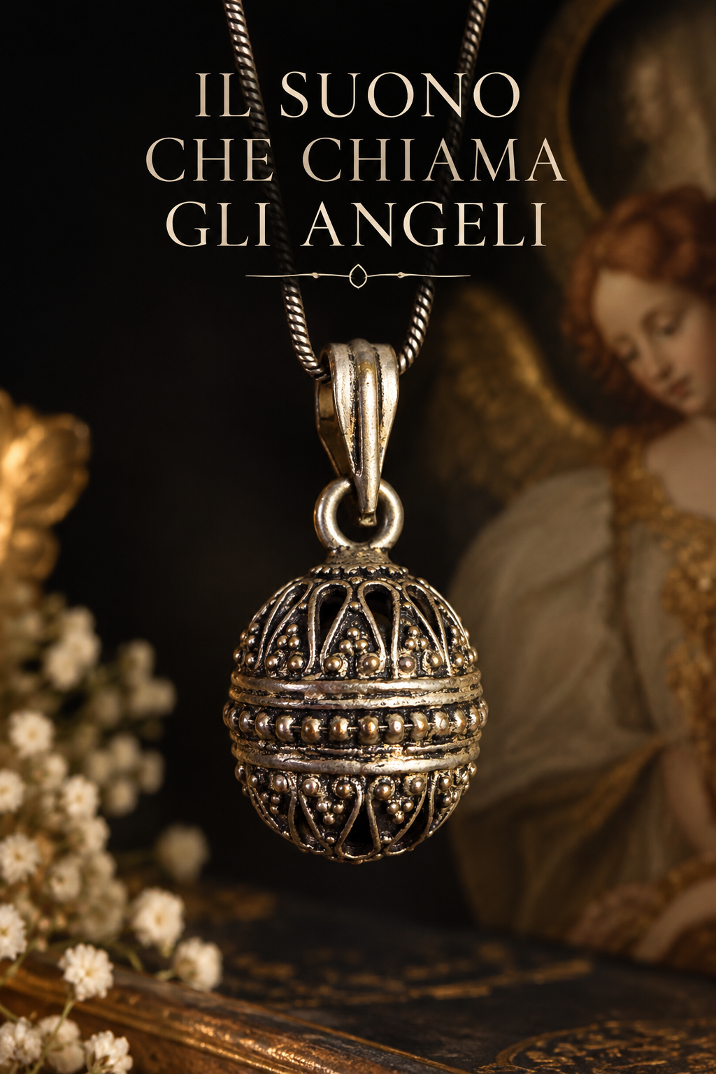 Collana vintage chiama angeli che suona per Angelo Custode