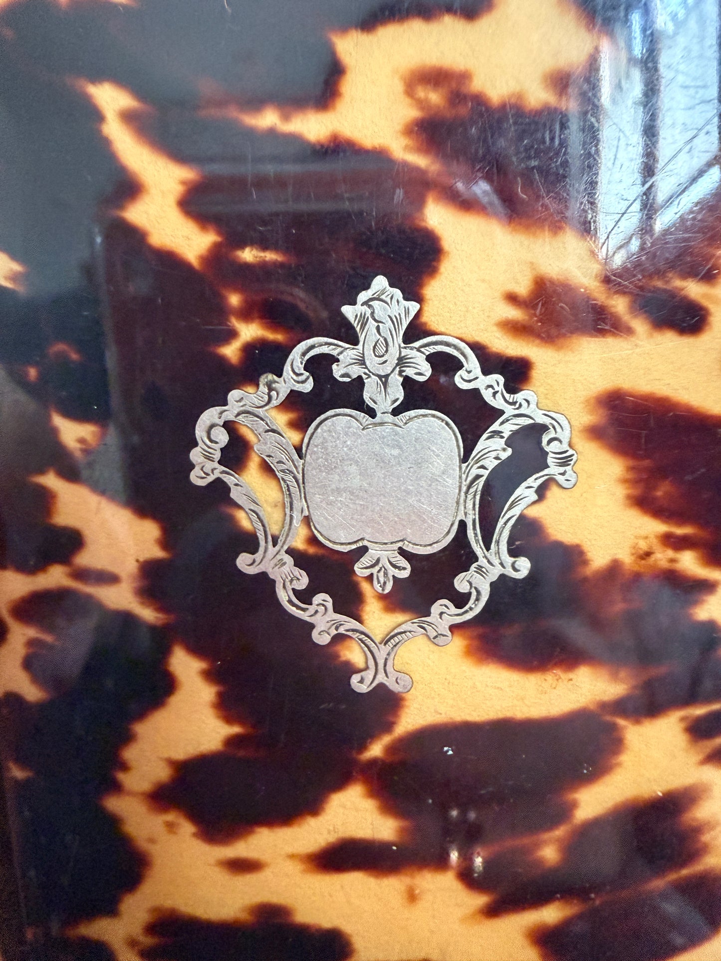 Carnet de bal 1890-1900 in finta tartaruga con matita in osso, semanier e nota spese